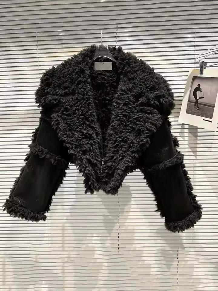 Faux Fur Shearling Cropped Jacket