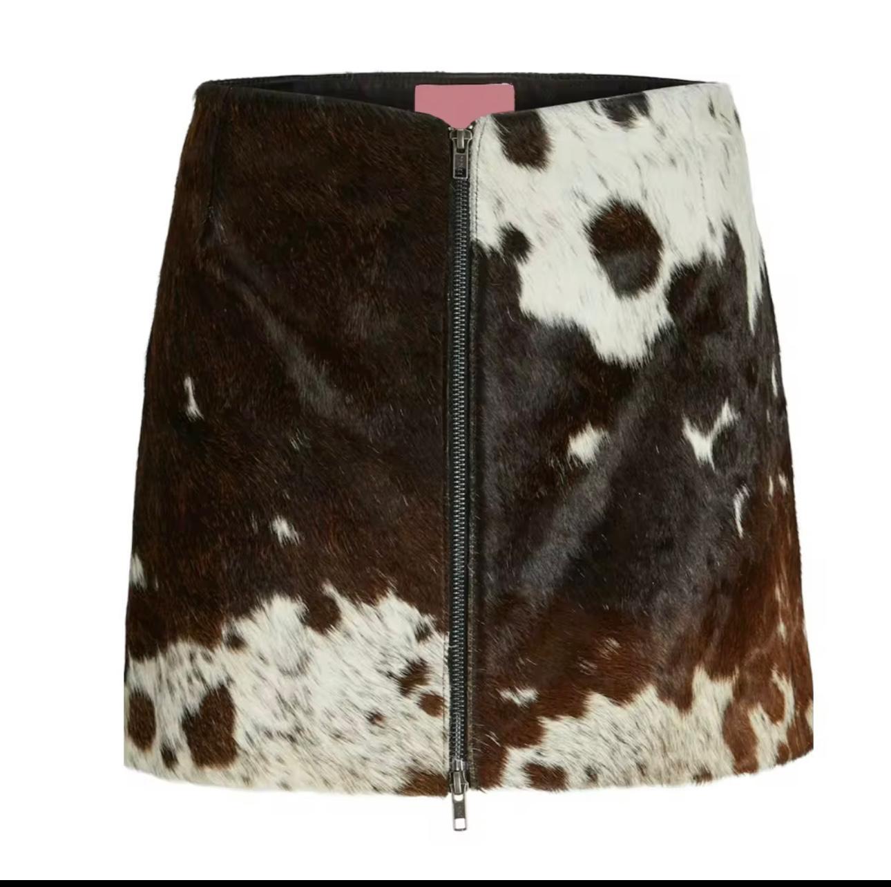 Cow Print PU Leather Jacket