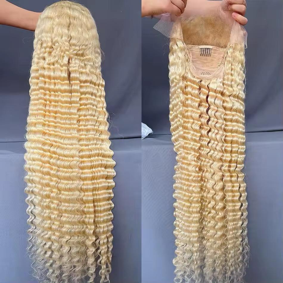 613 Blonde Pixie Cut Bob Deep Wave Wig