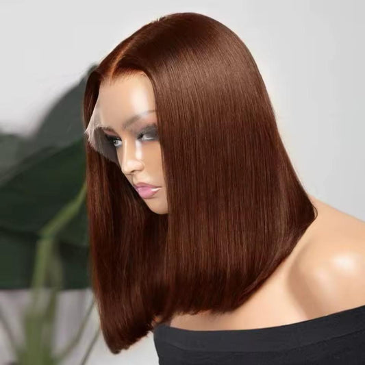Chocolate Brown Straight Bob Lace Front Wig