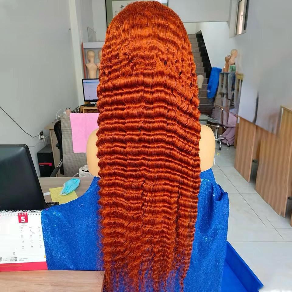 Ginger Orange Deep Wave Lace Front Wig