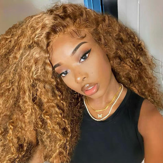Ginger Brown Curly Bob Lace Front Wig