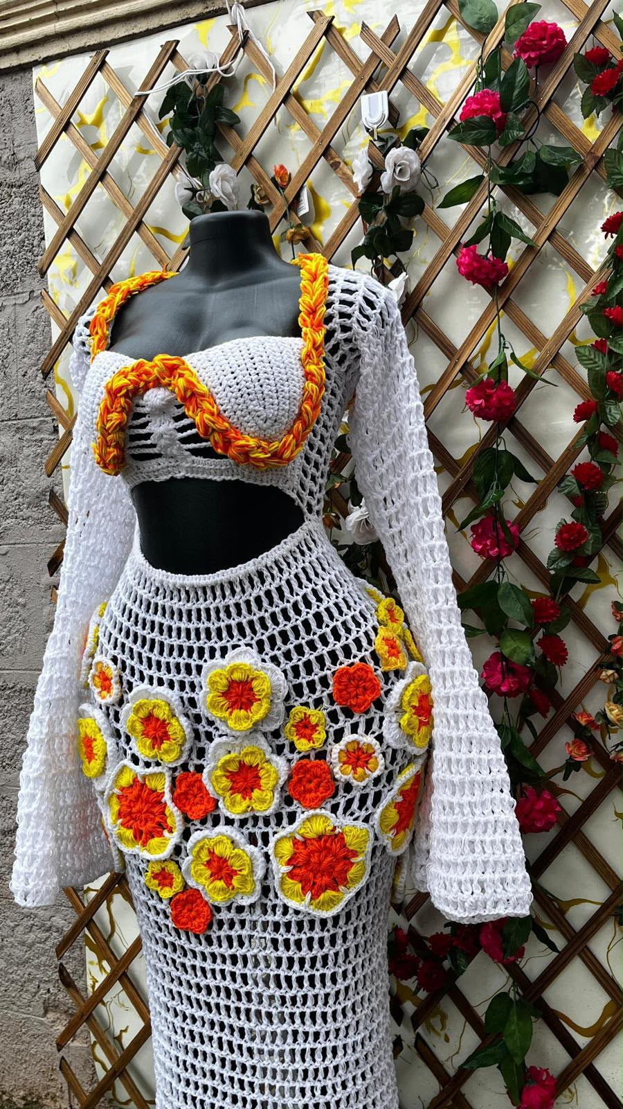 White Crochet Maxi Dress