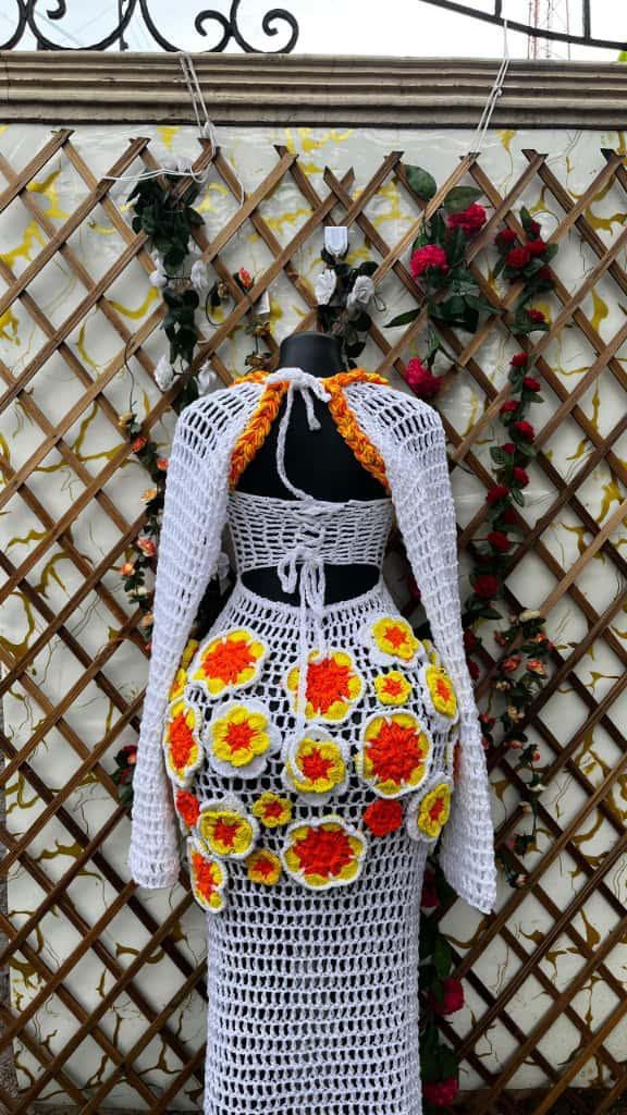 White Crochet Maxi Dress