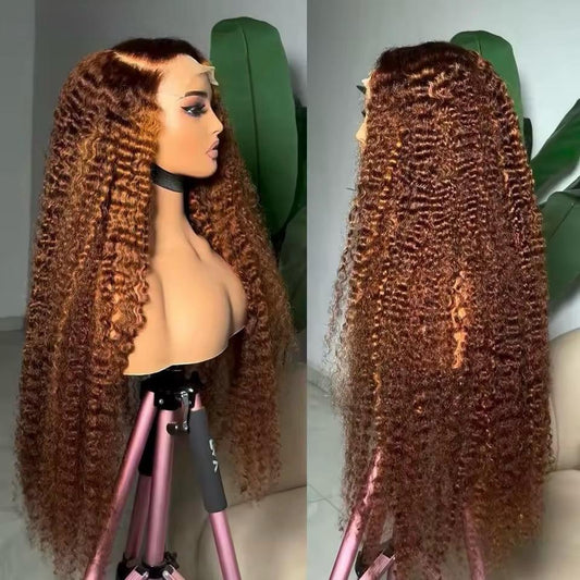 Chocolate Brown Kinky Curly Lace Front Wig