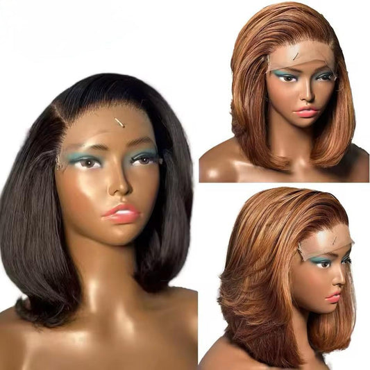 Honey Highlight Straight Bob Lace Front Wig